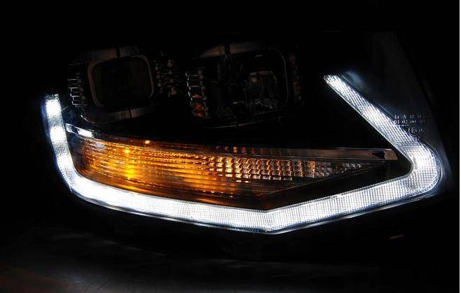 фото №15, Лампы передние фары перед vw t6 led чёрный диодные дневные