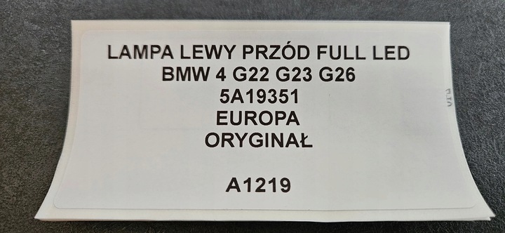 фото №9, Лампа левый перед полный led bmw 4 g22 g23 g26 оригинал 5a19351