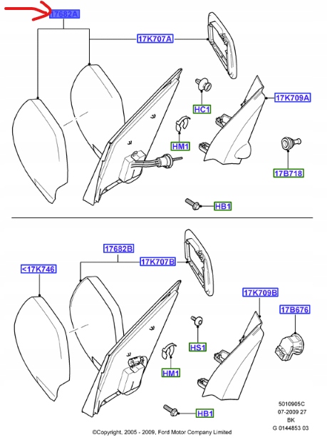 фото №1, Зеркало внешние левая ford fiesta mk6 ручное