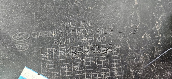 фото №13, Планка na крыло kia sorento 2006-2009 левый перед левая передняя оригинал