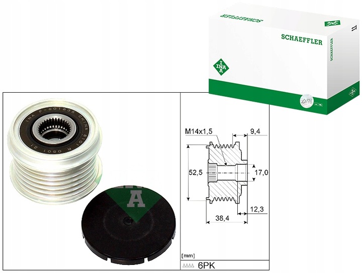 фото №1, Колесо ременное генератора toyota auris c-hr corolla 1.2 03.15- ina