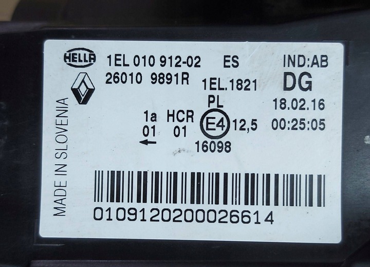 фото №9, Лампа перед права renault zoe європа