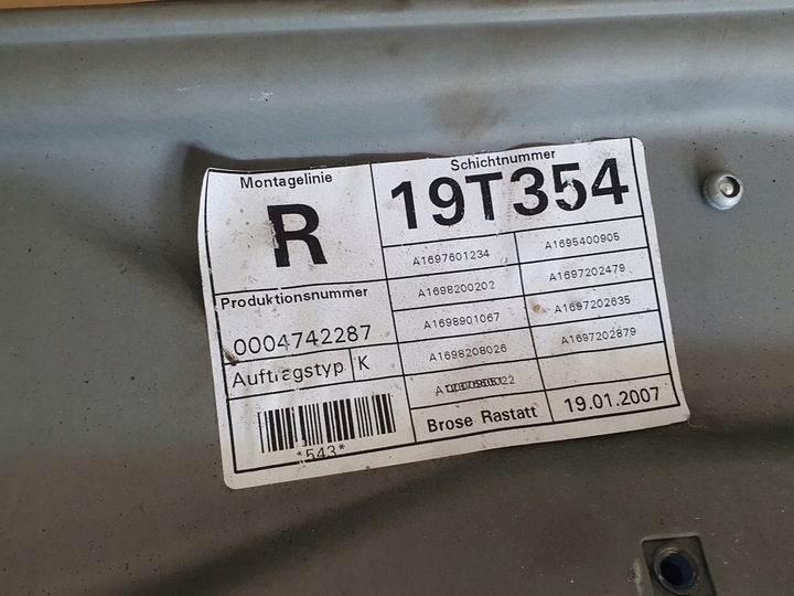 фото №5, Mercedes b класс w245 механизм стекло правый перед