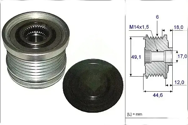 фото №1, Зчеплення генератора колесо пасове 535 0182 10 ina