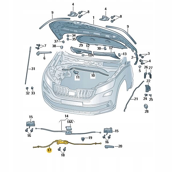 фото №2, Трос капота засув відкриття капот перед skoda scala 657823529