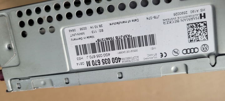 фото №7, A6 c7 4g зчитувач mmi навігація 3g+ 4g0035670m a7 4g