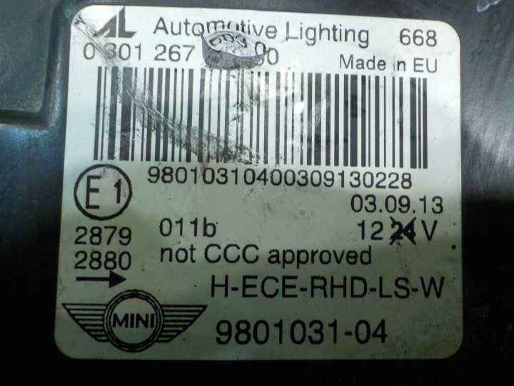 фото №7, Mini paceman 1.6 d 13r hb 3d фара ліва перед 9801031 030126760300