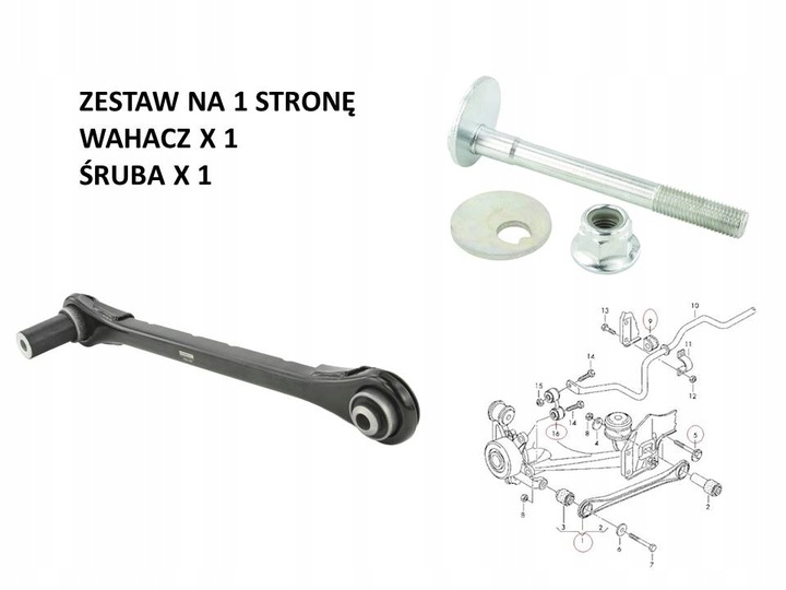 фото №1, Важіль гвинт mimośrodowatuleja стрижень зад задній vw passat b5 audi a6 c5