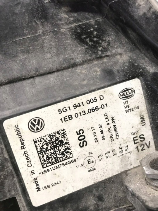 фото №16, Vw golf 7 vii рестайлинг 2016-2020 фара левая перед фара 5g1941005d
