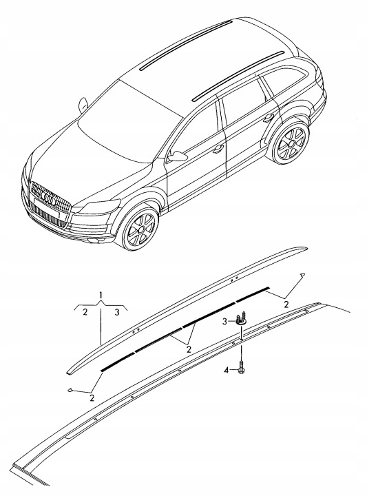 фото №13, Рейлінг даховий праве audi q7 4l 14' 4l0860022m 1p9