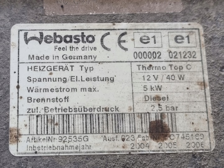 фото №5, Вебасто therm top c 92535g дизель обігрів стояночний ducato boxer jumper