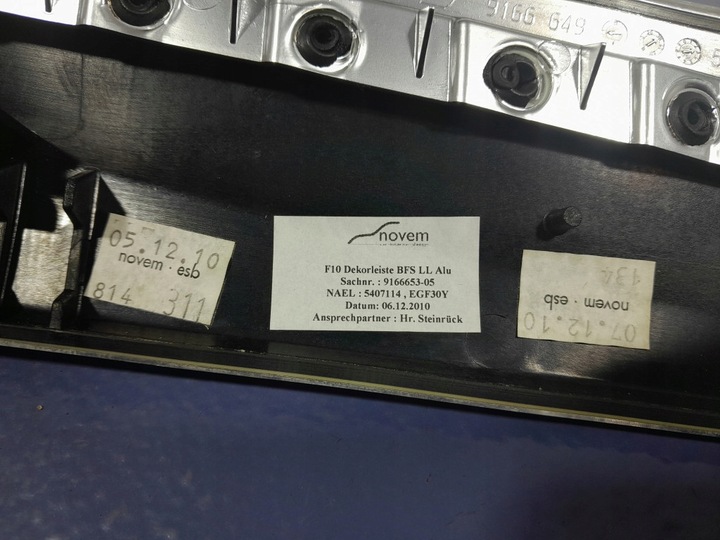 фото №11, Bmw 5 f10 f11 планка декоративная dekor панели консоли 9166649