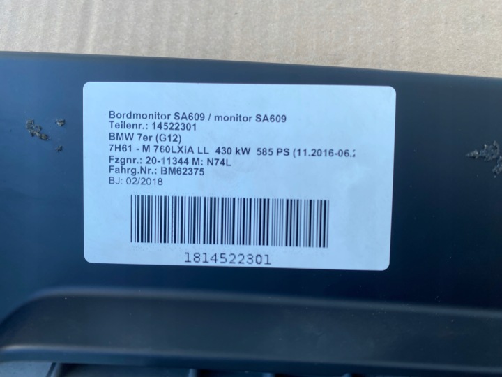 фото №8, Bmw 7 g11 g12 екран монітор навігації 8804480 оригінал