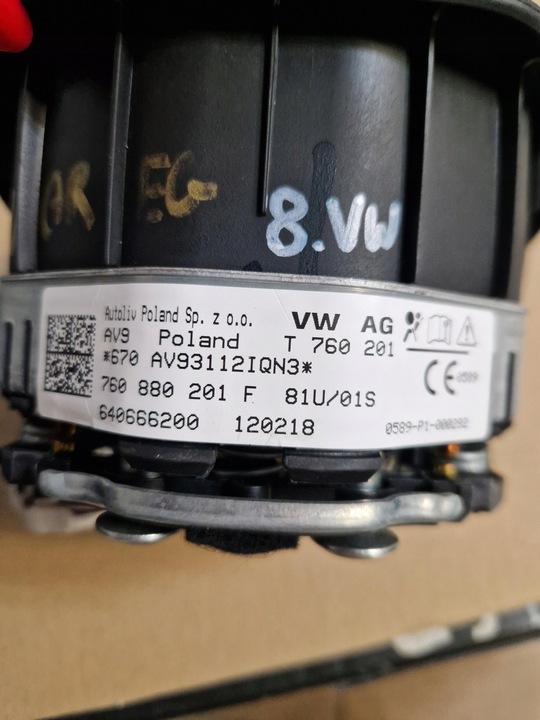 фото №5, Подушка водителя воздушная подушка безопасности volkswagen touareg iii 760880201f