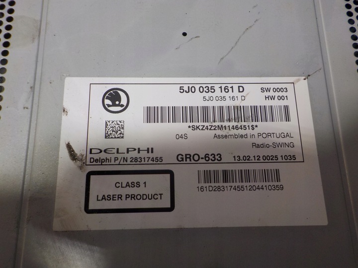 фото №5, Skoda roomster 2012r. 1.4b радио заводские swing 5j0035161d