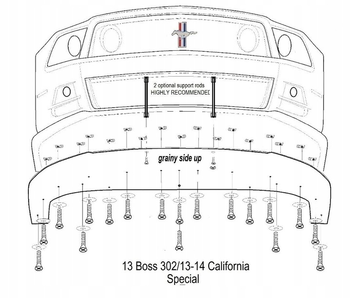 фото №8, 13-14 mustang 5.0 gt/cs boss 302 dokładla спойлер нижній бампера спліттер