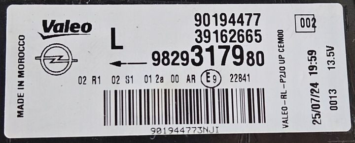 фото №14, Левая задняя зад фара led opel corsa f vi 6 9829317980