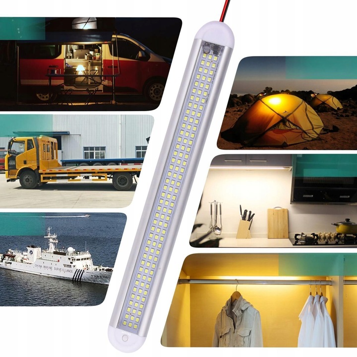 фото №7, 2x авто лампа потолочная led интерьера автобус 12v 120led 30cm