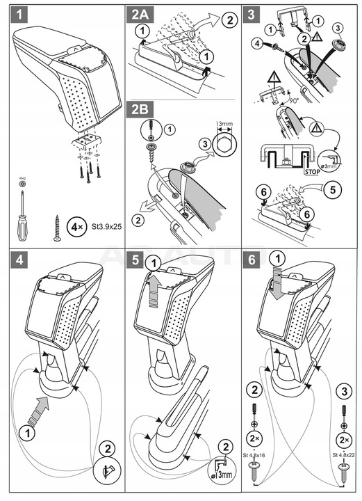 фото №7, Подлокотник з адаптер do ford fiesta v, 2005-2008, arm2-black