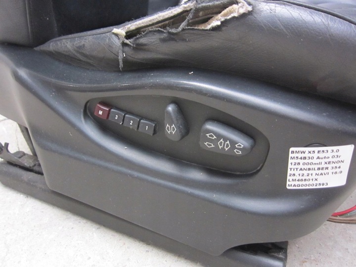 фото №10, Bmw x5 e53 2000-2005 сиденье пассажира правые кожаный czarno-szary