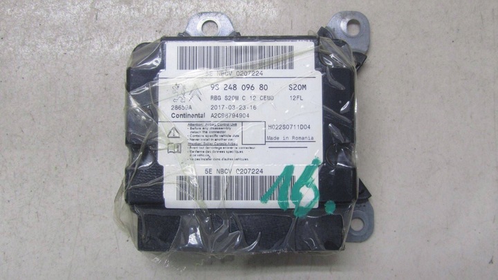 фото №1, Citroen c3 iii датчик подушка безопасности 9824809680 16-