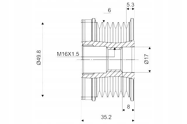 фото №2, Колесо пасове генератора db valeo