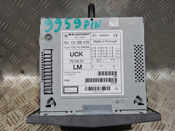 фото №6, Радио cdc 40 opera opel astra h zafira b pin