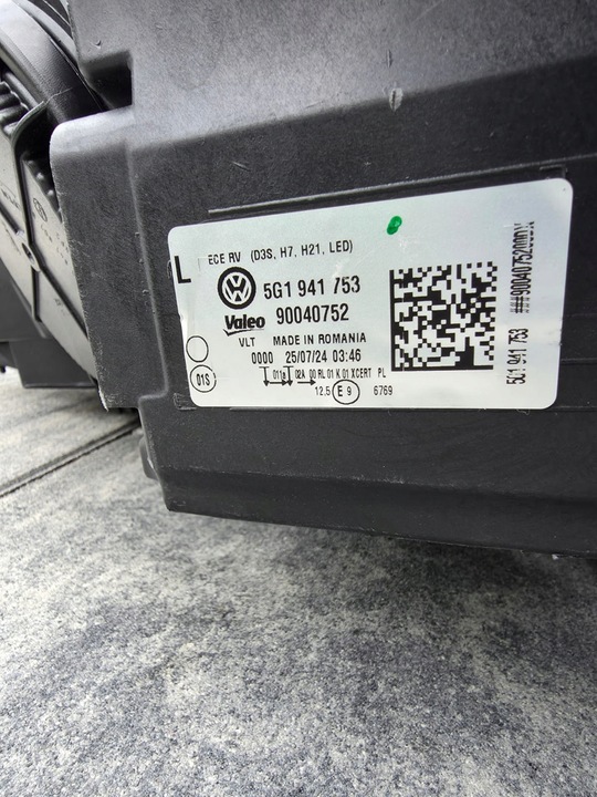 фото №13, Vw golf 7 vii 5g1 лампы перед bi ксенон динамический led 5g1941753 5g1941752