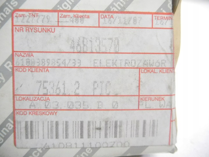 фото №12, Клапан тиску alfa romeo 147 oem номер 46813570