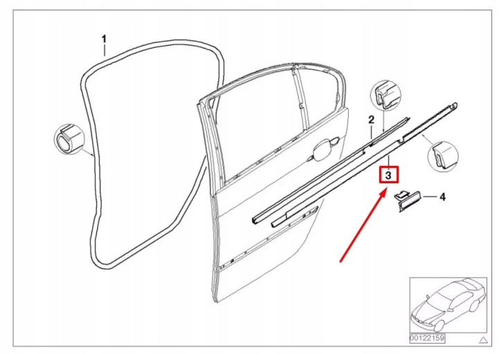 фото №7, Bmw 3 e46 задня права матова молдинг тіньова лінія 51348194710 8194710 oem