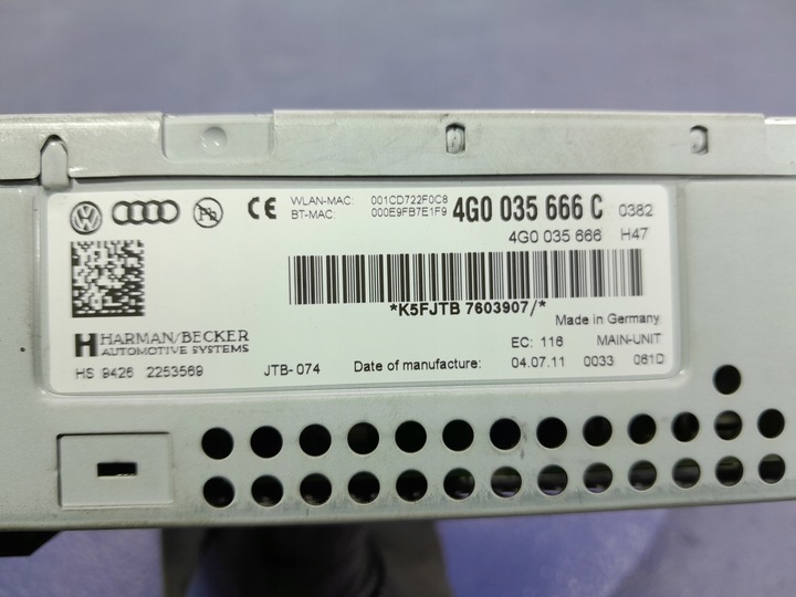 фото №11, Audi a6 c7 навігація зчитувач радіо mmi 4g0035666c