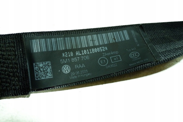 фото №1, Pas безопасности переднее правые vw golf plus 5m1, 521 5m1857706 2.0l