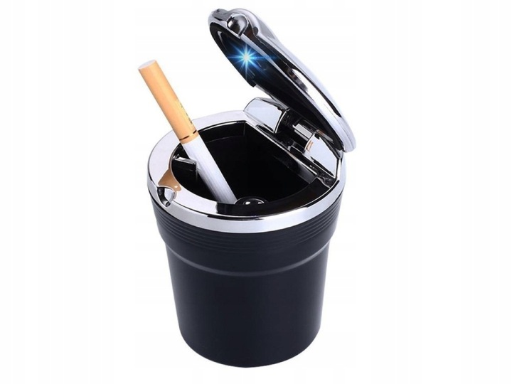 фото №10, Пепельница автомобильная led корзина w место чашки высокая качество изготовление