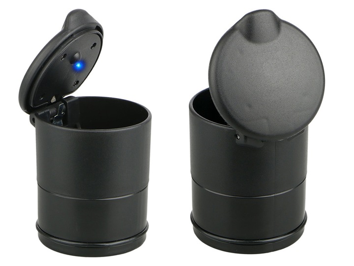 фото №15, Пепельница автомобильная led корзина w место чашки хром