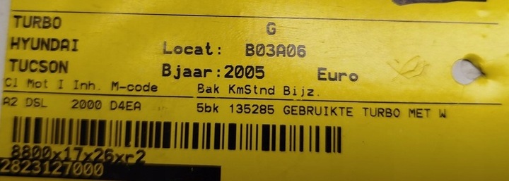 фото №8, Турбонагнетатель kia hyundai 2,0 crdi 28231-27000 2823127000 135285 km