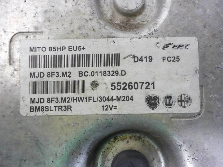 фото №2, Alfa romeo mito компьютер блок управления 55260721 mjd8f3.m2
