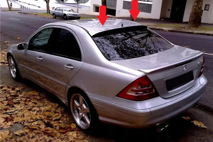 фото №6, Спойлер do mercedes c class w203 2001-2007 na стекло abs чёрный лак