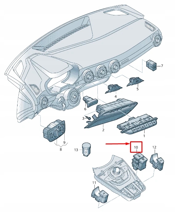 фото №9, Audi tt fv перемикач гальма стояночного 8s0927225a oem