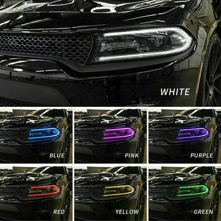 фото №3, Лампы фары перед led rgb dodge charger 15-22