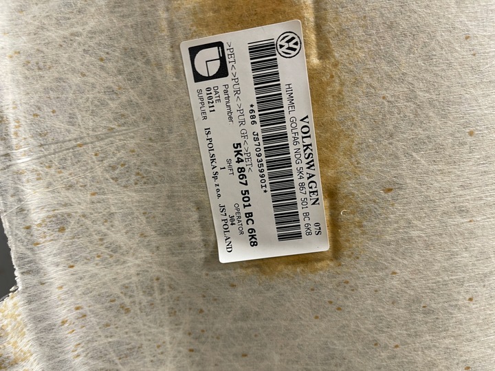 фото №12, Vw golf 6 vi hb 5d потолок suift 5k4867501bc