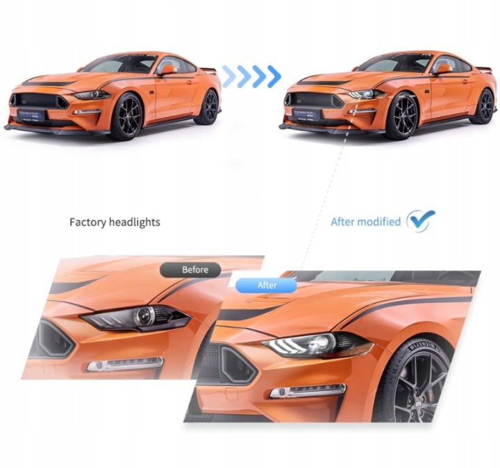 фото №11, Ford mustang 2018-2023 фара лампы передние led vland комплект европа