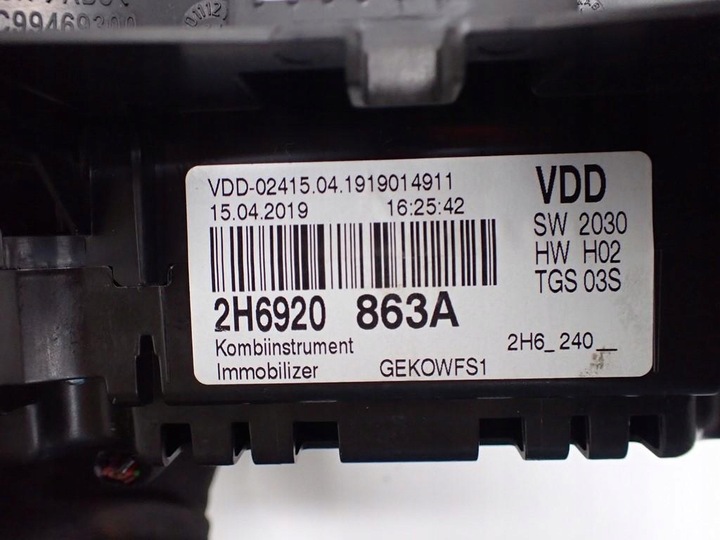 фото №7, Спідометр  прилади європа 2h6920863a 2h6920863 vw amarok 3.0 tdi 120kw рестайлінг 19r