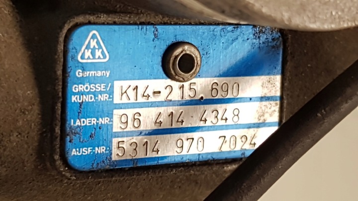 фото №7, Turbosprężarka 53149707024 kkk k14-215.690 1.9 td peugeot 406 xantia 04