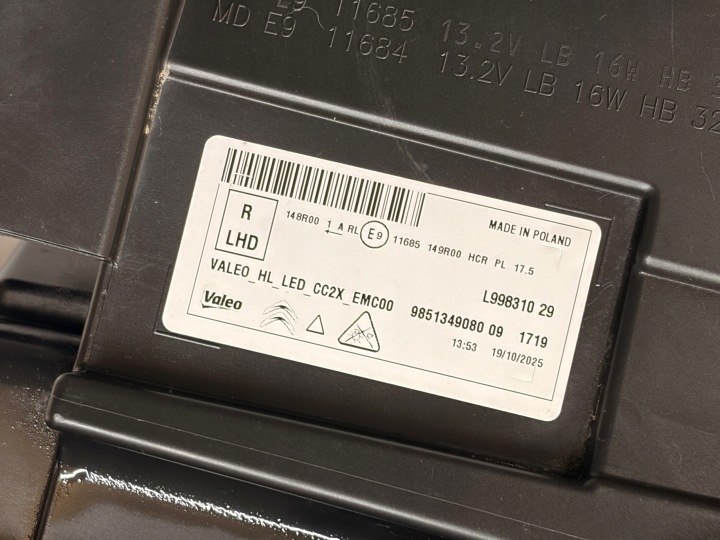 фото №13, Citroen e-c3 c3 iv 2024 - 9851349080 повний led фара передній праве org