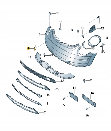 фото №2, Заглушка вушка фаркоп бампера vw new beetle 9c aso
