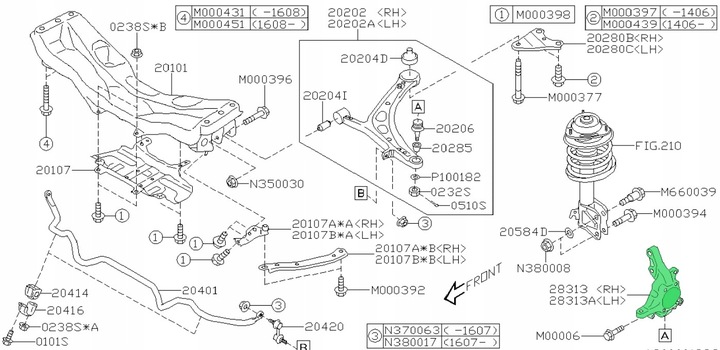 фото №1, Поворотна опора передня ліва subaru sti оригінал 2008-2021