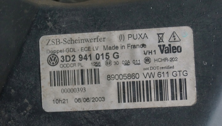 фото №15, Лампа правый перед vw phaeton ксенон 3d2941015g