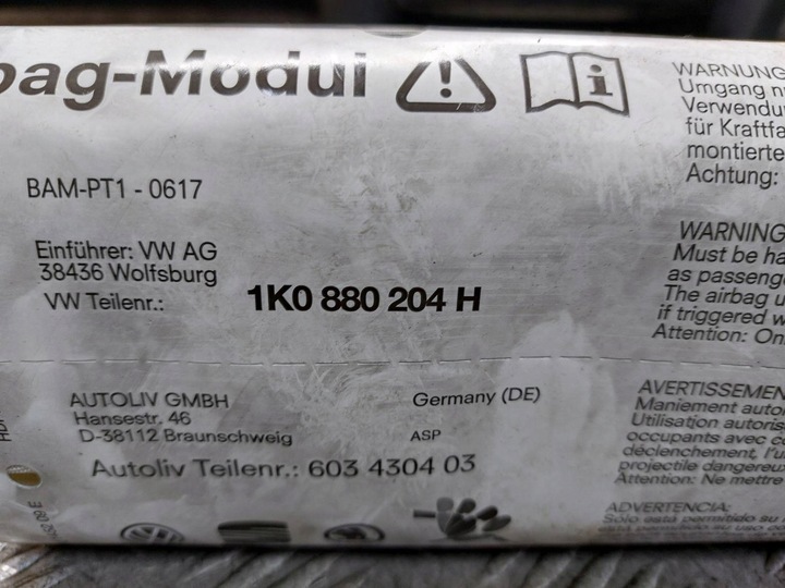 фото №8, Панель раздаточная набор подушка безопасности ремни подушки модуль skoda octavia ii