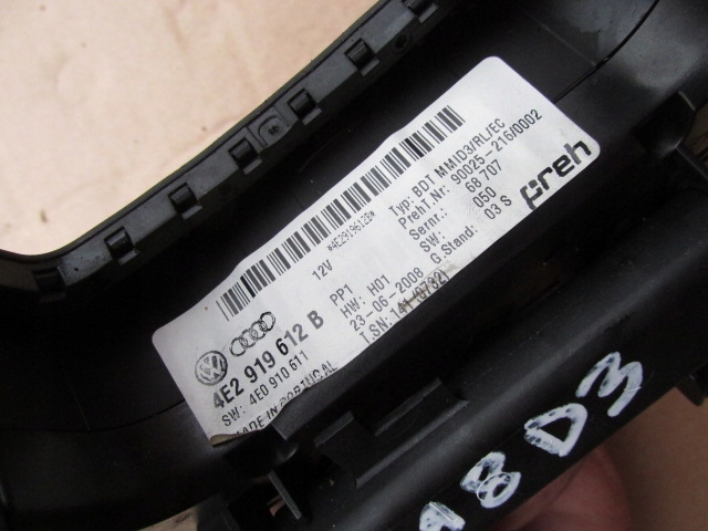 фото №10, Audi a8 d3 рестайлинг панель mmi 4e2919612b управление радио навигация англичанин