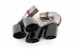 фото №10, Наконечники вихлоп bmw x5 x6 x7 g05 g06 g07 18- зразок v8 чорні чорний